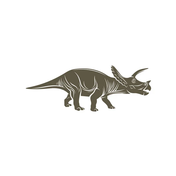 Triceratops Dinosauři Logo Design Vektor Symbol Ikony Ilustrace Šablony — Stockový vektor