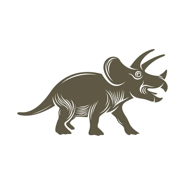 Triceratops Dinossauros Logotipo Vetor Design Símbolo Ícone Ilustração Modelo — Vetor de Stock