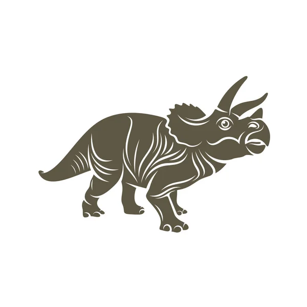 Triceratops Dinossauros Logotipo Vetor Design Símbolo Ícone Ilustração Modelo — Vetor de Stock