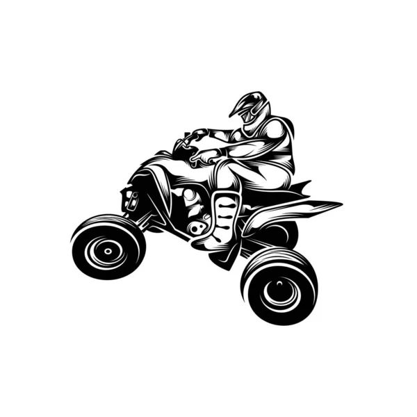 Atv Logo Vektörü Quad Bisiklet Yarışması Logo Vektör Çizimi Siluet — Stok Vektör