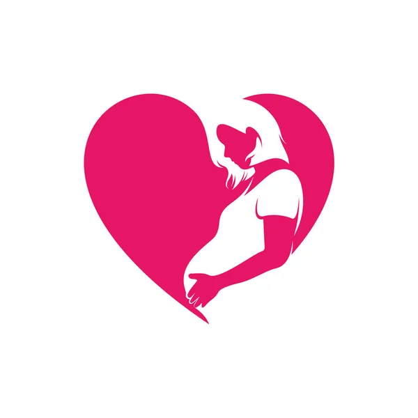 Mamma Bambino Amore Cuore Logo Modello Vettoriale Illustrazione Simbolo Design — Vettoriale Stock
