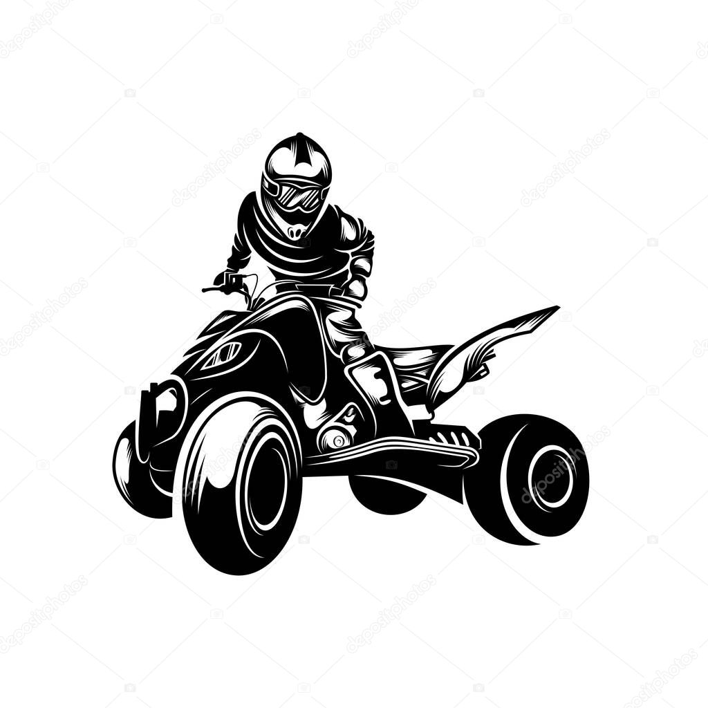 ATV logo vector, Quad bike competition logo vector illustration, Silhouette design