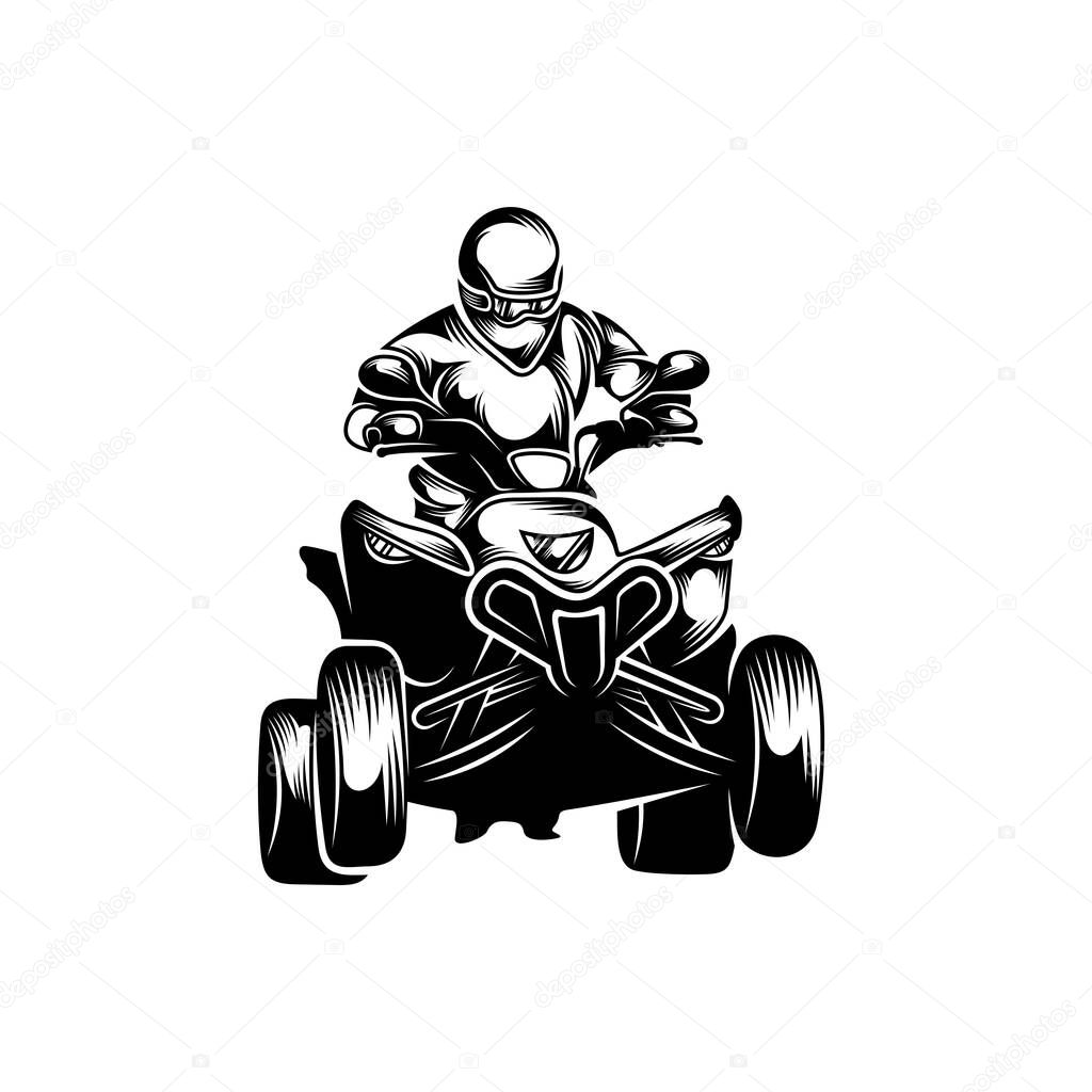 ATV logo vector, Quad bike competition logo vector illustration, Silhouette design