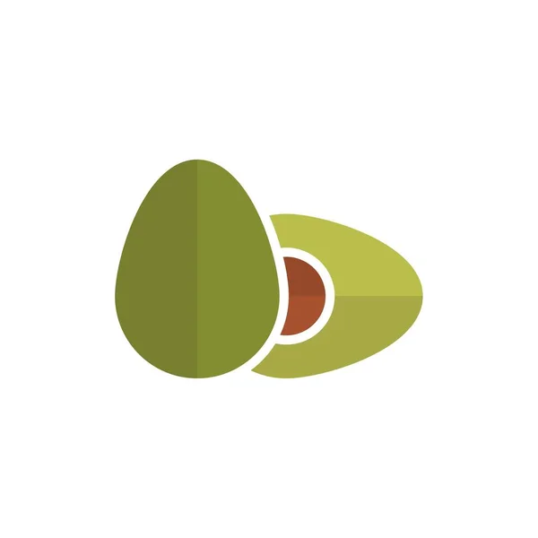 Avokado Meyve Logosu Şablonu Avokado Yarısı Yaprak Vektör Tasarımlı Sağlıklı — Stok Vektör