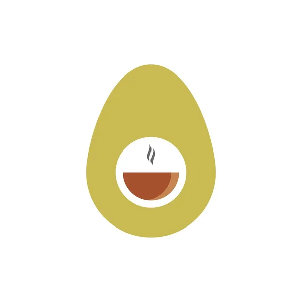 Avocado Fruit Logo Template Avocado Helft Met Blad Vector Ontwerp — Stockvector