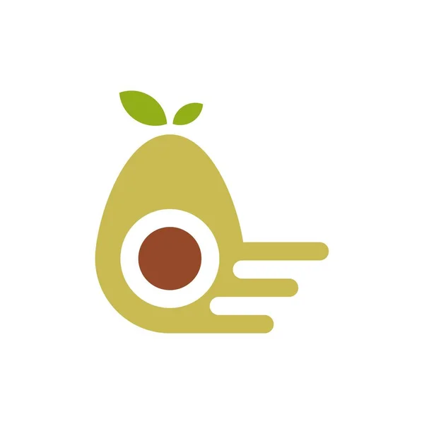 Avokado Meyve Logosu Şablonu Hızlı Avokado Vektör Tasarımı Sağlıklı Gıda — Stok Vektör