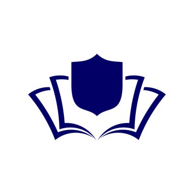 Eğitim logosu tasarımı, vektör illüstrasyonu, Kalkan Kavramı tasarım logosu.