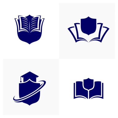 Eğitim logosu tasarımı, vektör illüstrasyonu, kavram tasarım logosu seti.