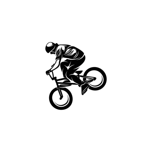 Plantilla Vectorial Diseño Bmx Rider Ilustración Silueta — Vector de stock