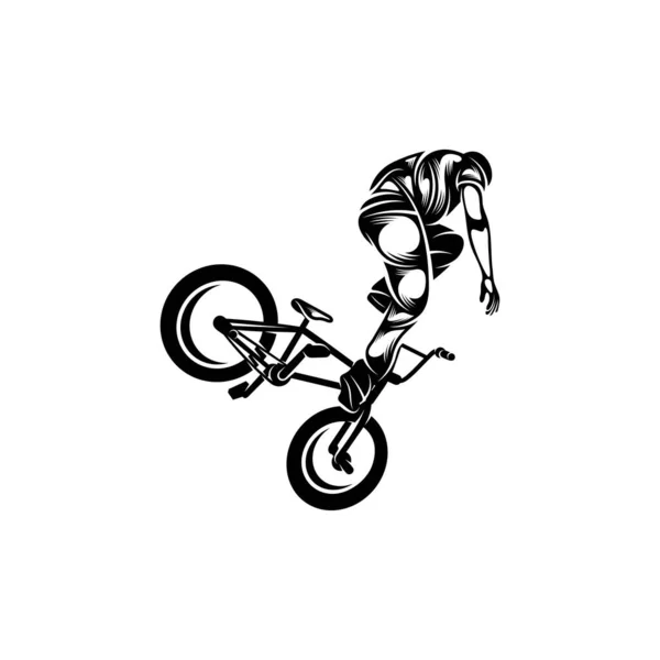 Bmx Rider Σχεδιασμό Διάνυσμα Πρότυπο Εικονογράφηση Σιλουέτα — Διανυσματικό Αρχείο