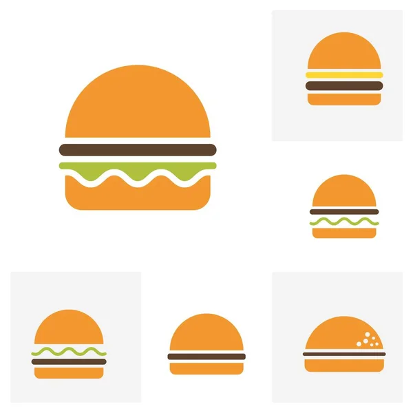 Set Von Burger Logo Design Konzepte Burger Bäckerei Logo Designvektor — Stockvektor