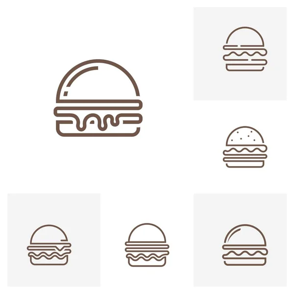 Ensemble Concepts Conception Logo Hamburger Vecteur Conception Logo Boulangerie Burger — Image vectorielle