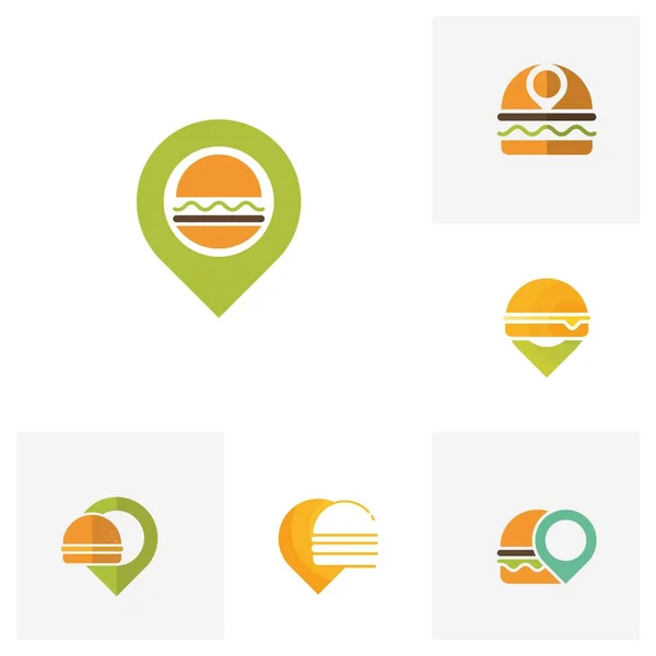 Sada Designu Loga Burger Koncepty Design Loga Burger Pekárny Vektor — Stockový vektor