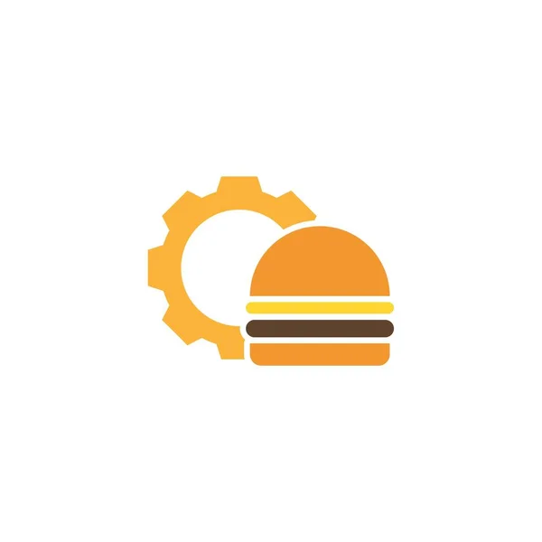 Burger Gear Logo Design Template Burger Bakery Logo Design Vector — Stock Vector