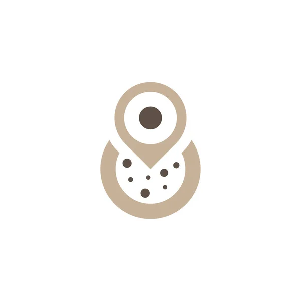 Cookies Point Logo Design Vector Template Símbolo Ícone Conceitos Design — Vetor de Stock