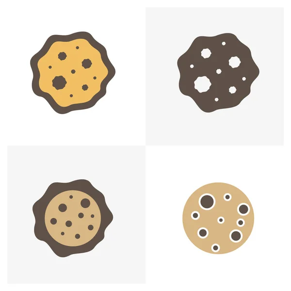 Set Cookies Logo Design Vector Template Icon Symbol Conceptos Creativos — Vector de stock