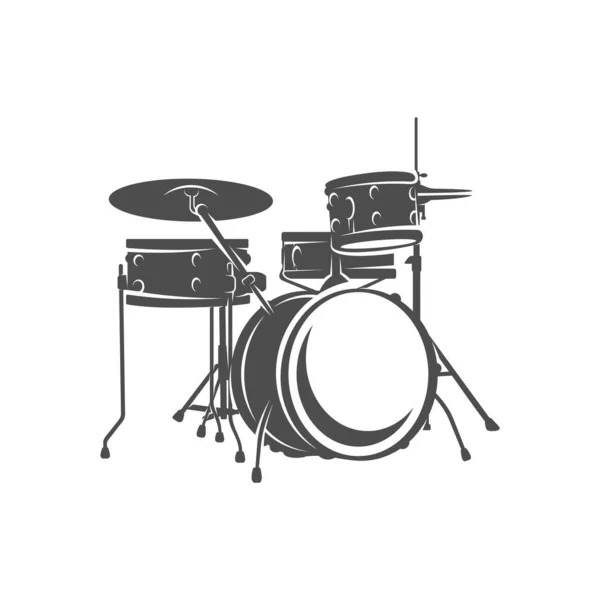 Realistický Drum Design Vector Silueta Bubnu Vektorová Ilustrace — Stockový vektor