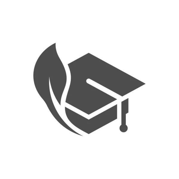 Bildung Logo Icon Design Vektorillustration Bildung Mit Blatt Konzept Design — Stockvektor