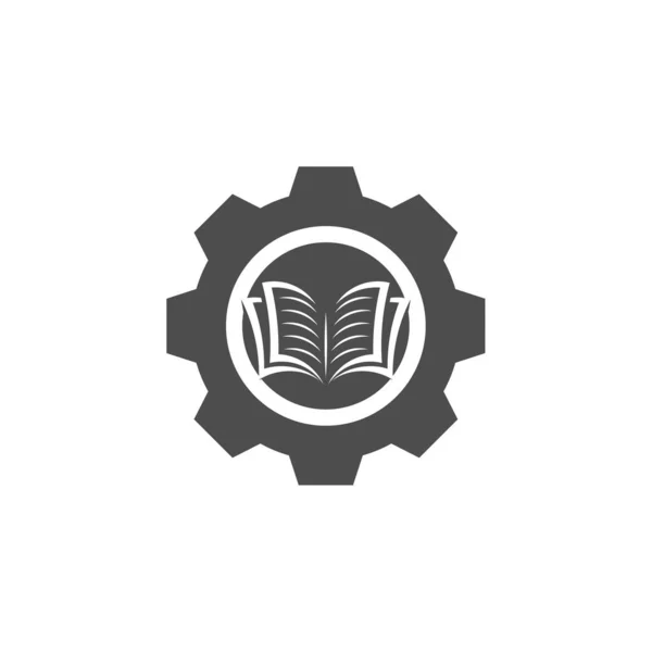 Eğitim Logosu Tasarımı Vektör Illüstrasyonu Gear Kavramı Tasarım Logosu — Stok Vektör