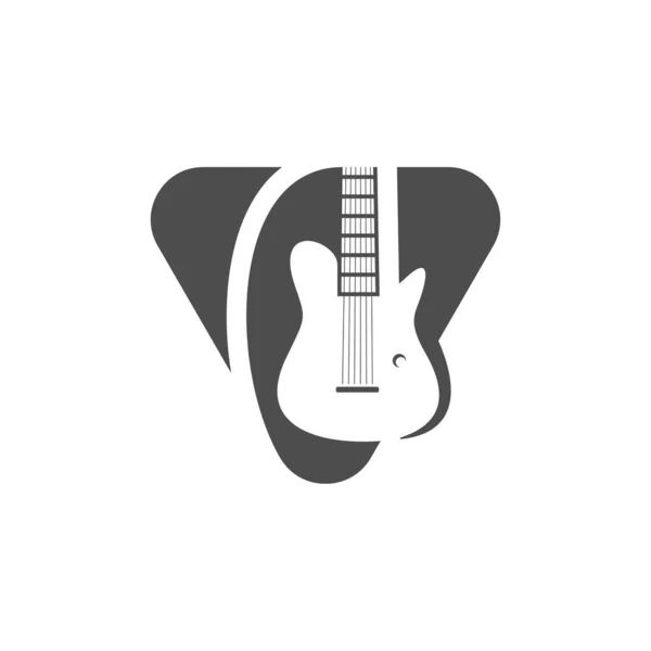 Speel Gitaar Ontwerp Vector Template Eenvoudige Set Van Elektrische Gitaar — Stockvector