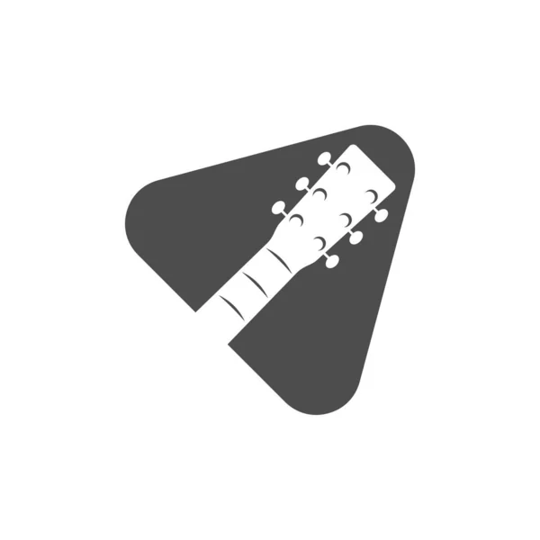 Juega Plantilla Vector Diseño Guitarra Conjunto Simple Iconos Vectores Guitarra — Vector de stock