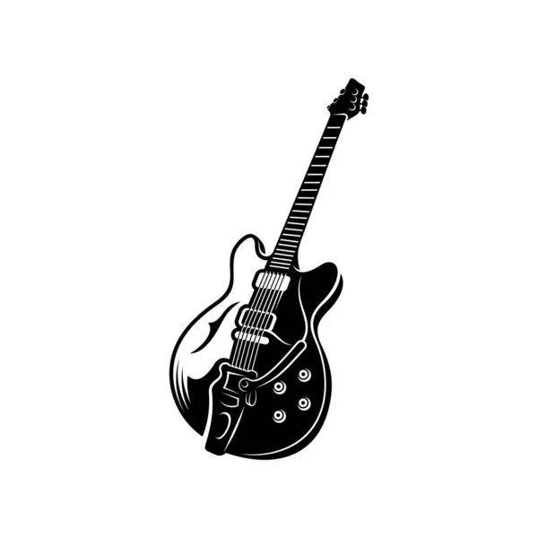 Elektro Gitar Tasarım Vektör Şablonu Basit Elektro Gitar Vektör Simgeleri — Stok Vektör