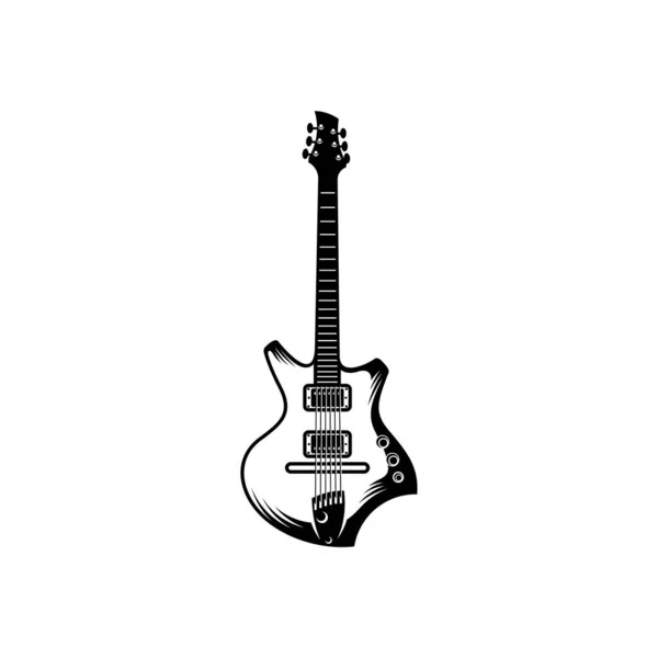 Modelo Vetor Design Guitarra Elétrica Conjunto Simples Ícones Vetoriais Guitarra — Vetor de Stock