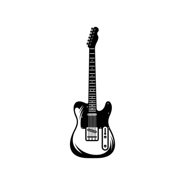 Modèle Vectoriel Conception Guitare Électrique Ensemble Simple Icônes Vectorielles Guitare — Image vectorielle