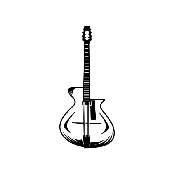 Modèle Vectoriel Conception Guitare Électrique Ensemble Simple Icônes Vectorielles Guitare — Image vectorielle