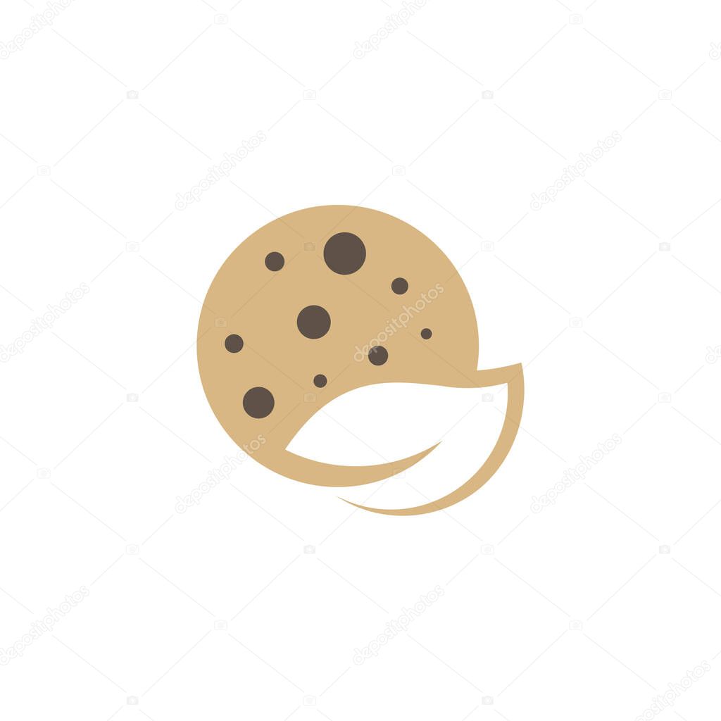 Cookies with Leaf Logo Design Vector Template, Icon Symbol, Creative design concepts
