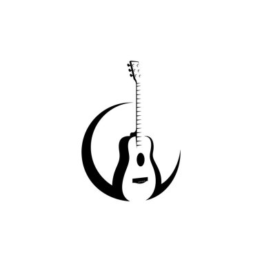 Elektro gitar tasarım vektör şablonu. Basit elektro gitar vektör simgeleri kümesi