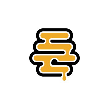 Bal logosu tasarımı, Vektör illüstrasyonu, Bal Logosu Tasarım Konsepti. Gıda logo şablonu