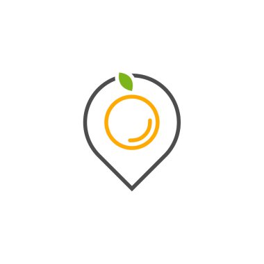 Modern taze turuncu logo vektör illüstrasyonlu nokta, Taze Portakal Dilimi Logo Tasarım Şablonu