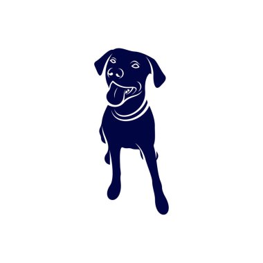 Sniffer Dog Logo Tasarım Vektörü. Sniffer Dog 'un silueti. Vektör illüstrasyonu