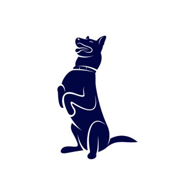 Sniffer Dog Logo Tasarım Vektörü. Sniffer Dog 'un silueti. Vektör illüstrasyonu