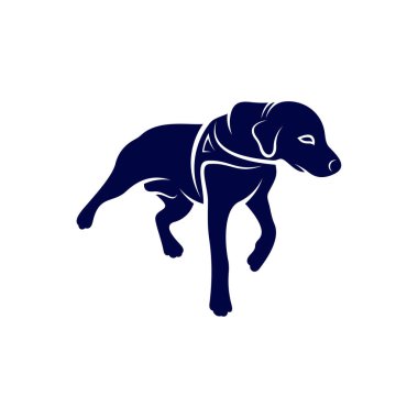 Sniffer Dog Logo Tasarım Vektörü. Sniffer Dog 'un silueti. Vektör illüstrasyonu