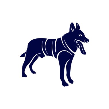 Sniffer Dog Logo Tasarım Vektörü. Sniffer Dog 'un silueti. Vektör illüstrasyonu