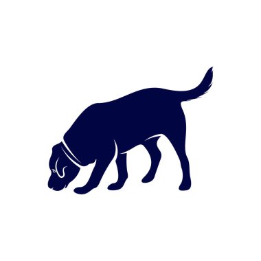 Sniffer Dog Logo Tasarım Vektörü. Sniffer Dog 'un silueti. Vektör illüstrasyonu