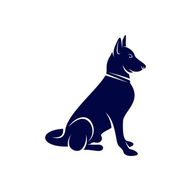 Sniffer Dog Logo Tasarım Vektörü. Sniffer Dog 'un silueti. Vektör illüstrasyonu