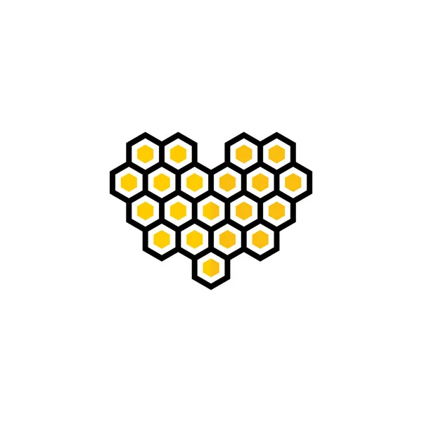 아이콘 디자인 일러스트 Love Honey Logo Design Concept 식품의 — 스톡 벡터