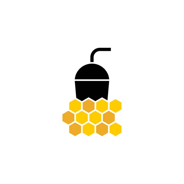 Honey Logo Icon Design Vector Illustratie Honey Logo Design Concept — Stockvector