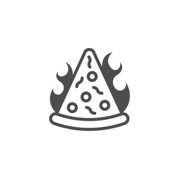 Diseño Del Icono Del Logotipo Pizza Ilustración Vectorial Pizza Con — Archivo Imágenes Vectoriales