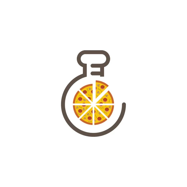 Ikona Logo Pizzy Ilustracja Wektorowa Logo Projektu Pizza Lab Concept — Wektor stockowy