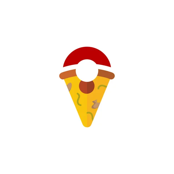 Pizza Logo Icon Design Vector Illustration Point Pizza Concept Design — Stock Vector