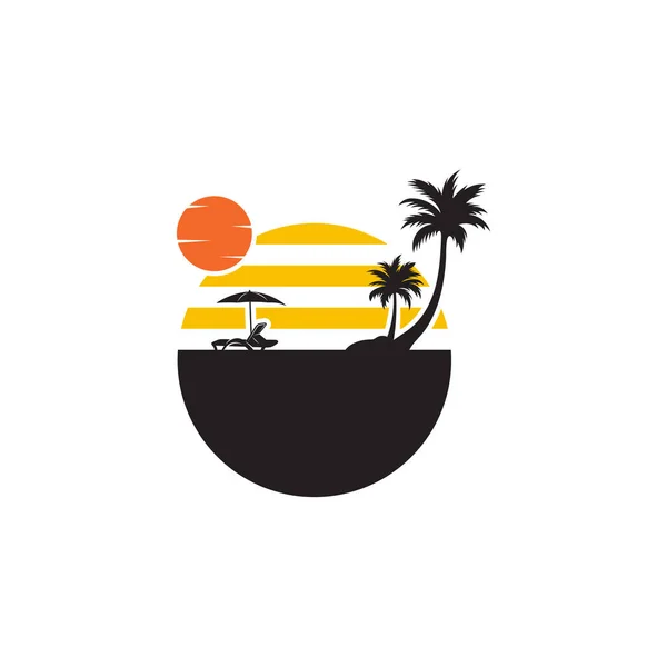 Вектор Логотипа Summer Beach Концепция Дизайна Логотипа Пляжа Creative Icon — стоковый вектор