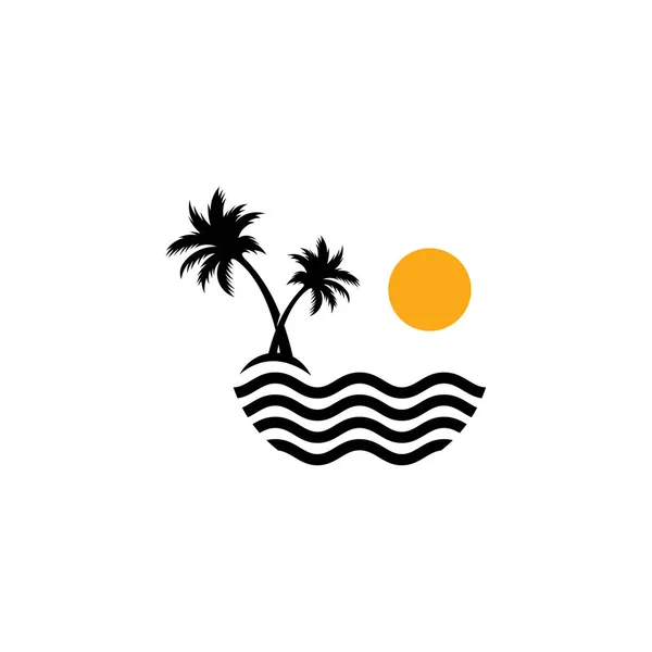 Вектор Логотипа Summer Beach Концепция Дизайна Логотипа Пляжа Creative Icon — стоковый вектор