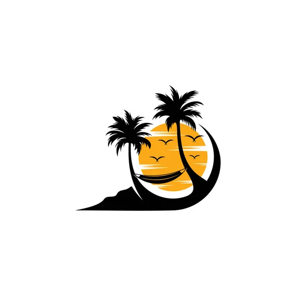 Projekt Logo Summer Beach Vector Koncepcja Szablonu Logo Plaży Kreatywna — Wektor stockowy