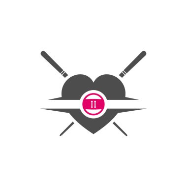 Bayılırım bilardo logo tasarım vektörüne. Bilardo salonu için spor etiketleri. Bilardo kulübü logosu şablonu.