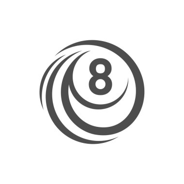 Bilardo logosu tasarım vektörü. Bilardo salonu için spor etiketleri. Bilardo kulübü logosu şablonu.