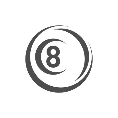Bilardo logosu tasarım vektörü. Bilardo salonu için spor etiketleri. Bilardo kulübü logosu şablonu.
